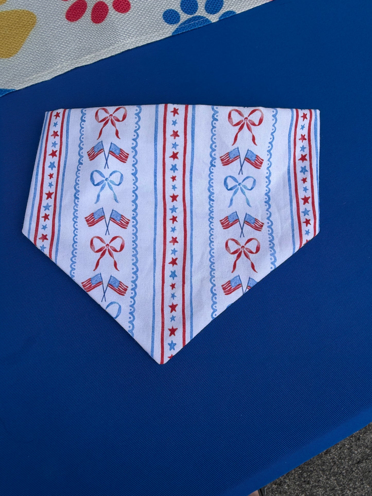 American Flag Bow Scrunchie Dog Bandana