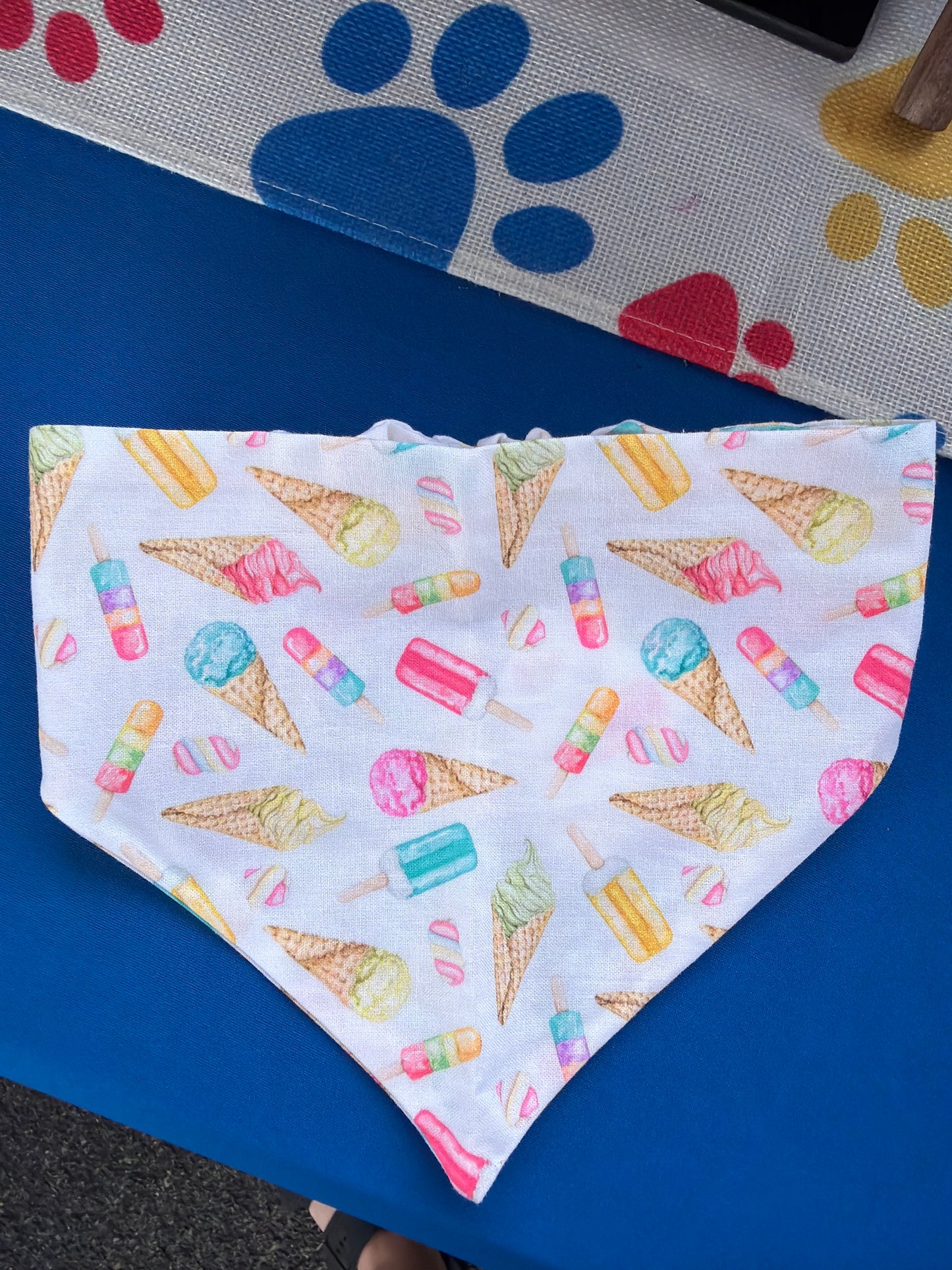 ice cream scrunchie dog bandana