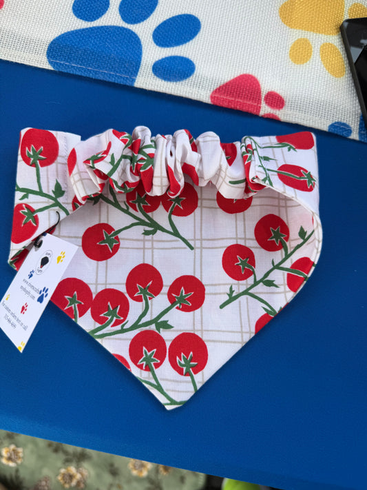 Tomato scrunchie dog bandana