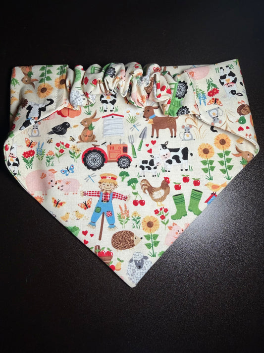 Farm scrunchie dog bandana