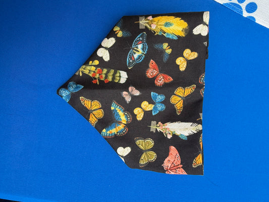 Black Butterfly Scrunchie Dog Bandana