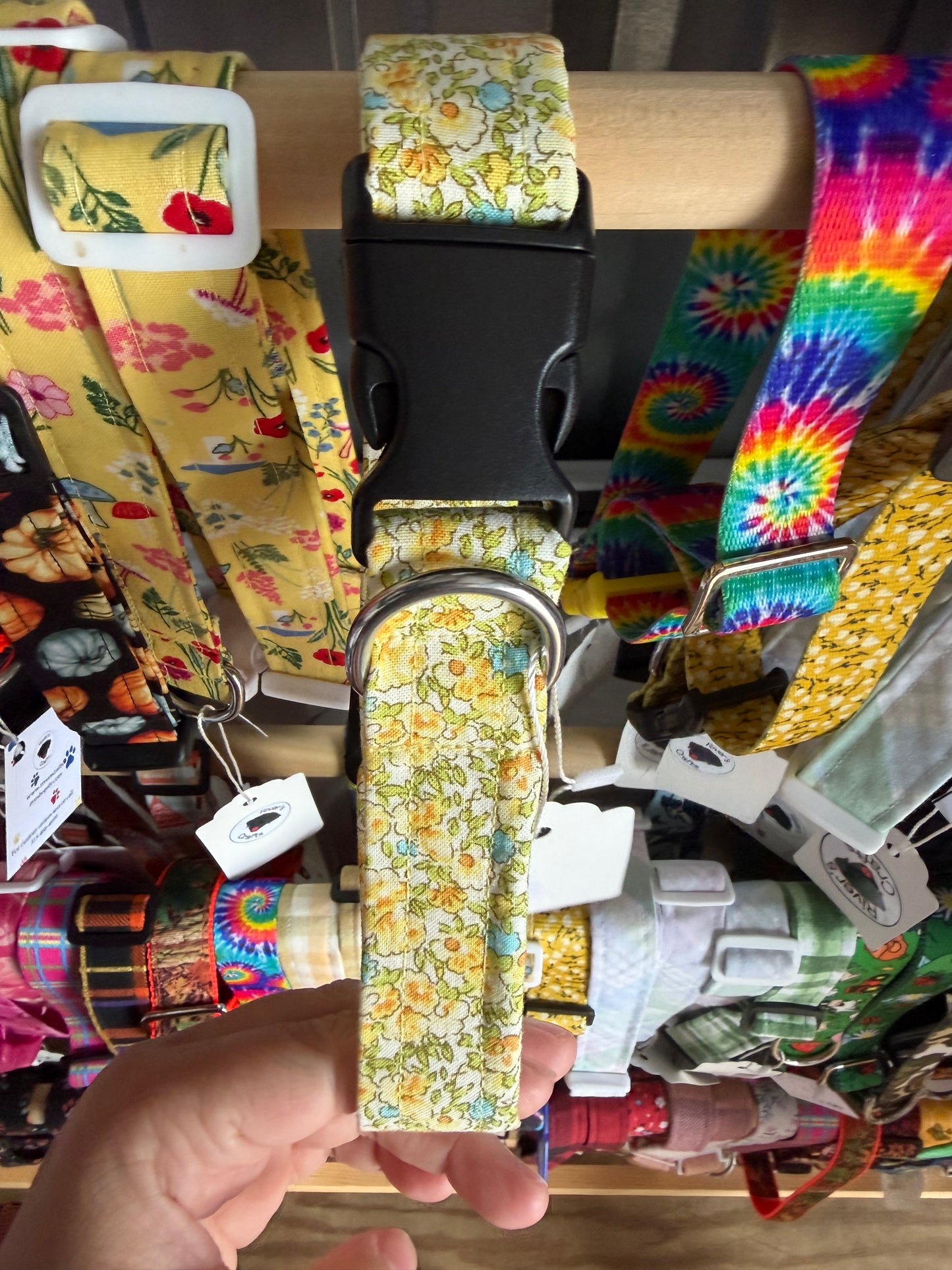 Yellow Floral Cotton Dog Collar