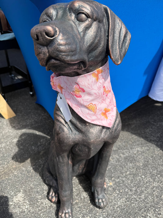 Pink Butterfly Scrunchie Dog Bandana