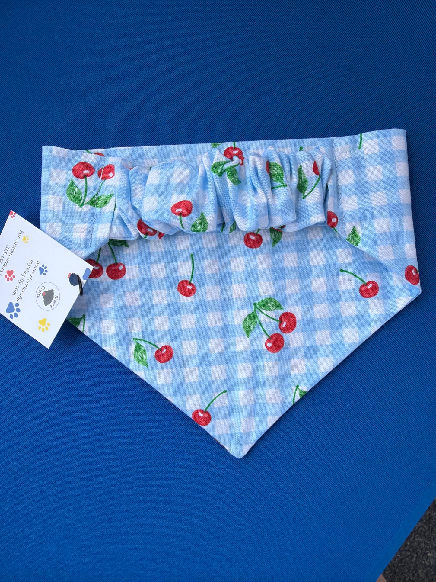 Cherry Scrunchie dog Bandana