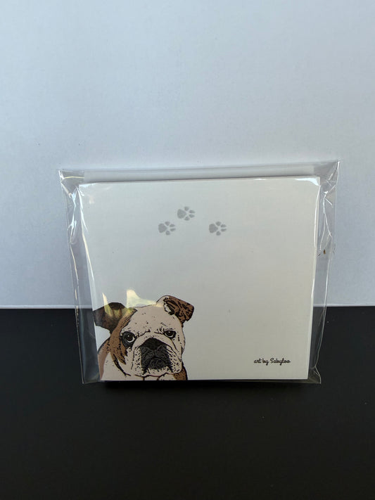 English Bulldog Sticky Note Pad