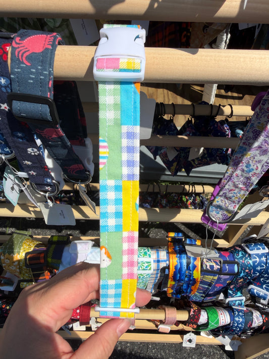 Easter Plaid Dog Collar