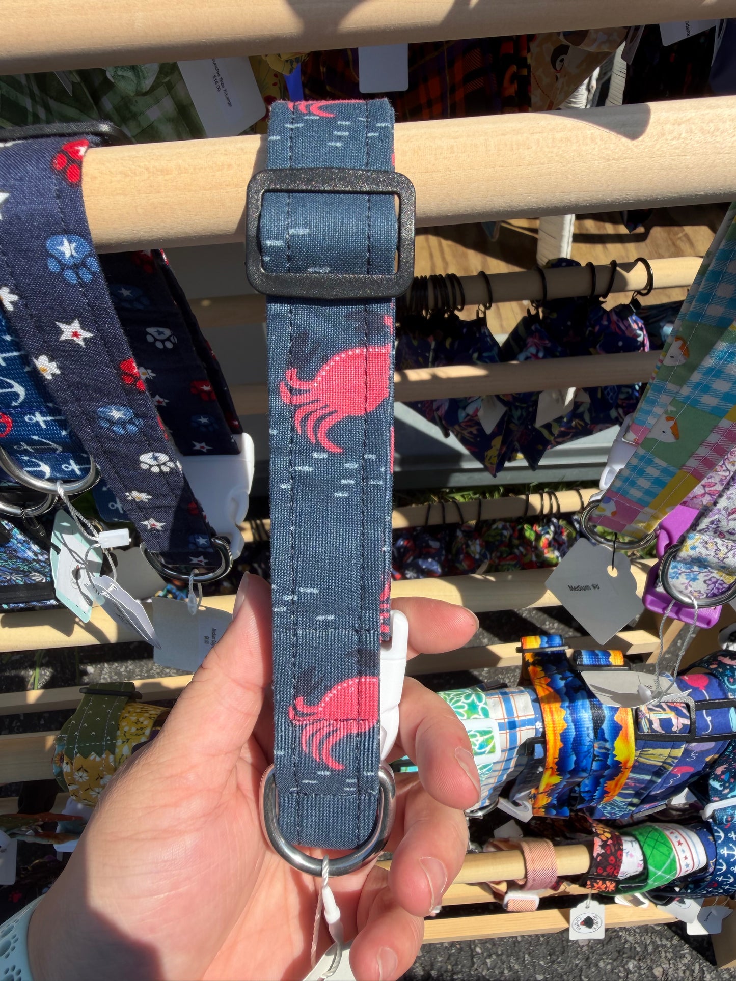 Navy Blue Crab Dog Collar