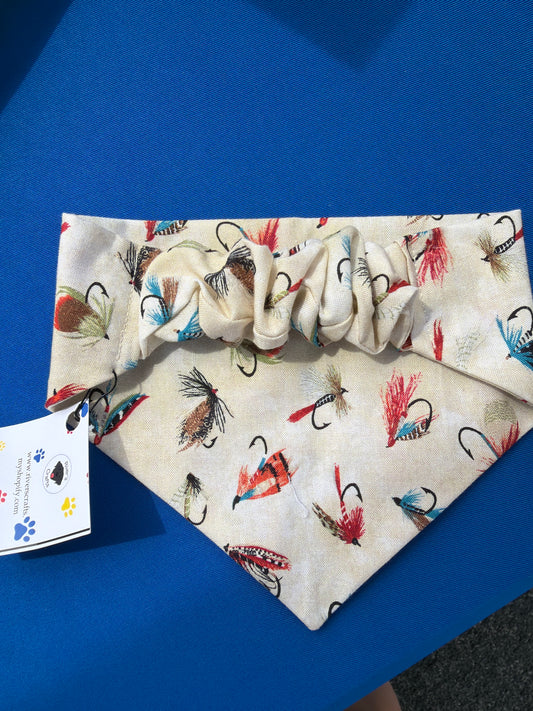 Fishing Lure Scrunchie dog Bandana