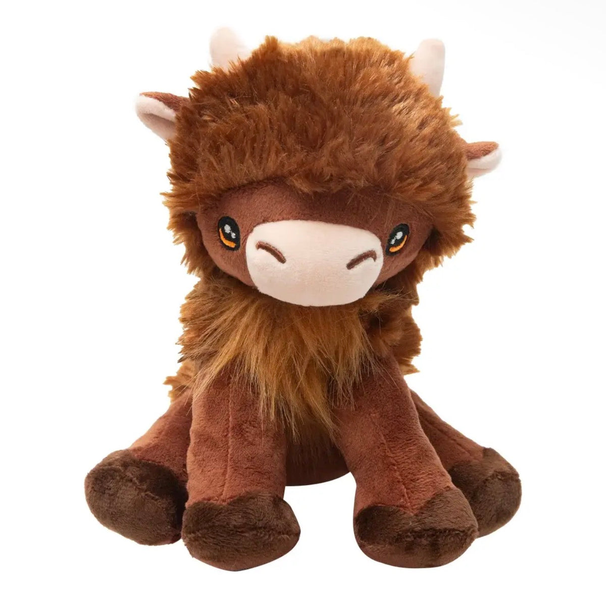 Highland cow stuffed dog toy