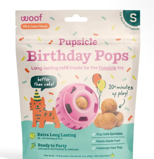 Woof Pupsicle refills in Birthday Cake