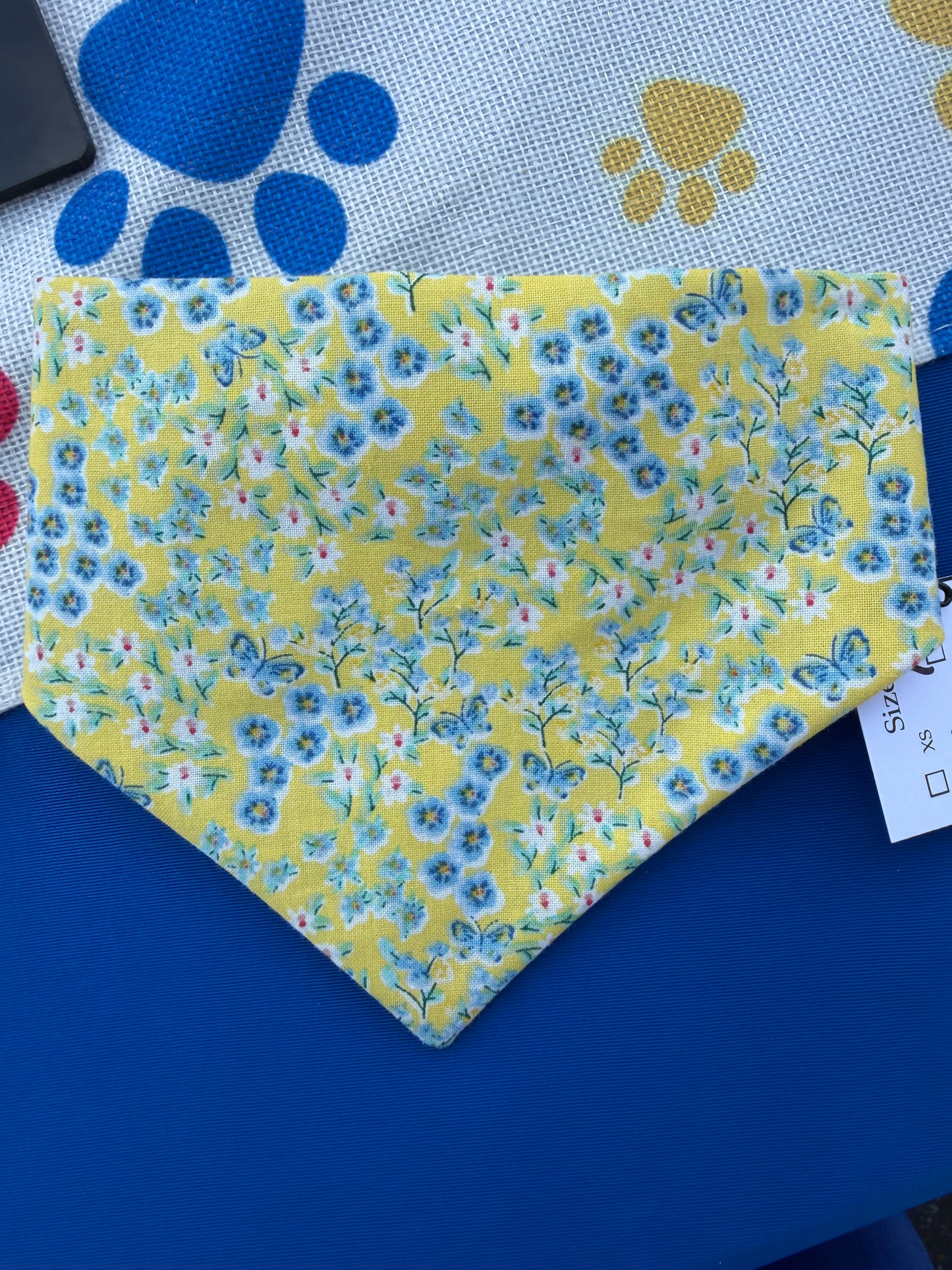 Yellow Floral Scrunchie dog bandana
