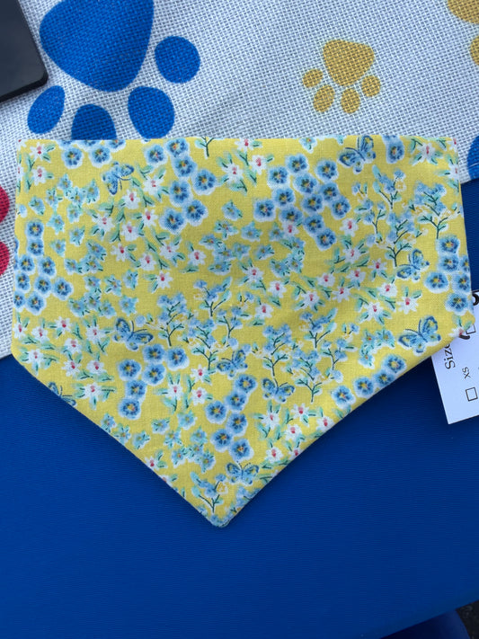 Yellow Floral Scrunchie dog bandana
