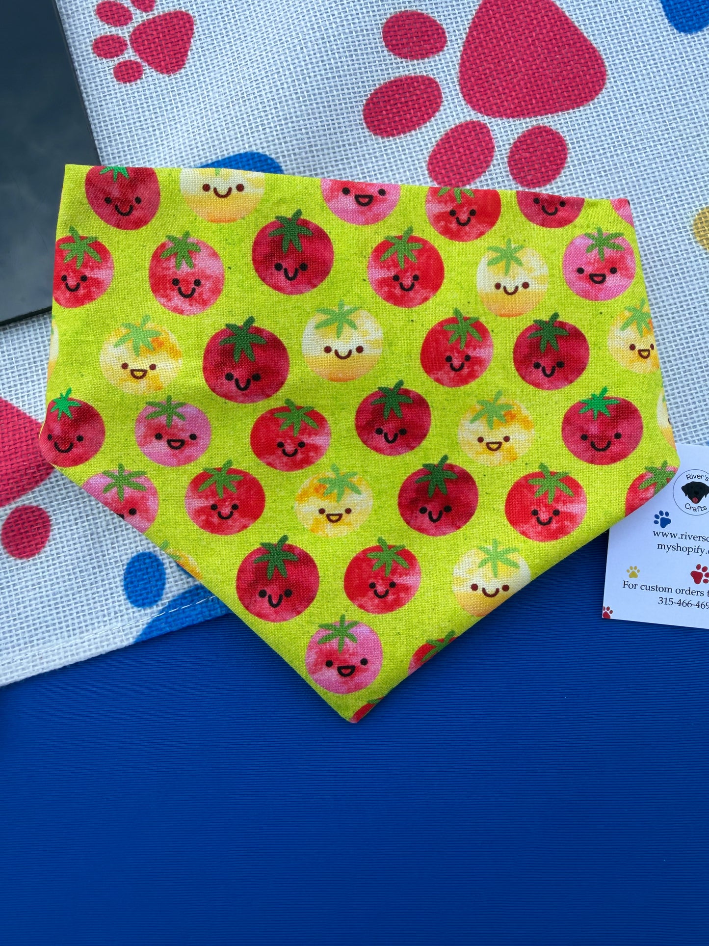 Tomato scrunchie dog bandana