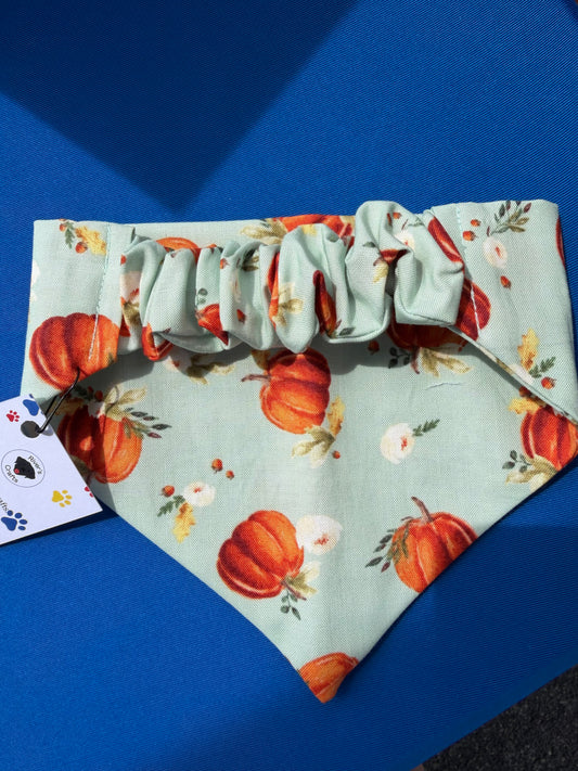 Teal Pumpkin scrunchie dog Bandana
