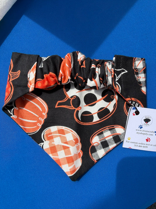Black Pumpkin Scrunchie dog bandana