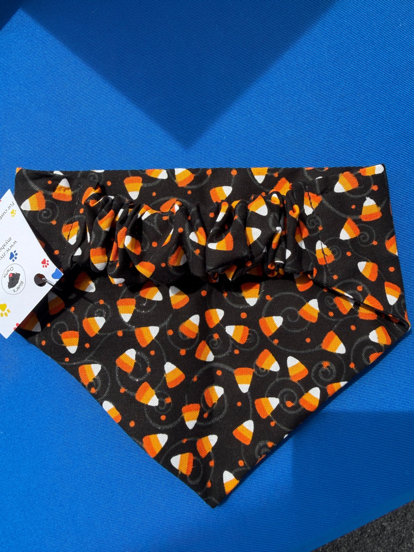 Candy Corn Scrunchie Dog Bandana
