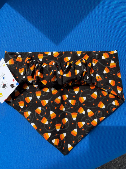 Candy Corn Scrunchie Dog Bandana