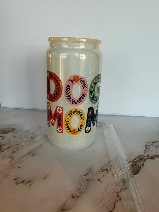 White "Dog Mom" Cup