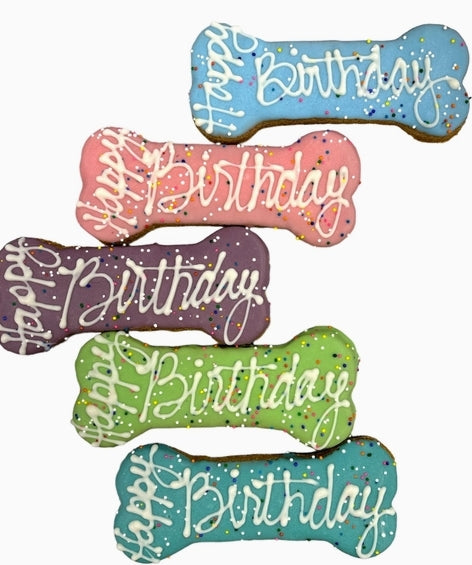 Happy Birthday Bone Dog Cookie